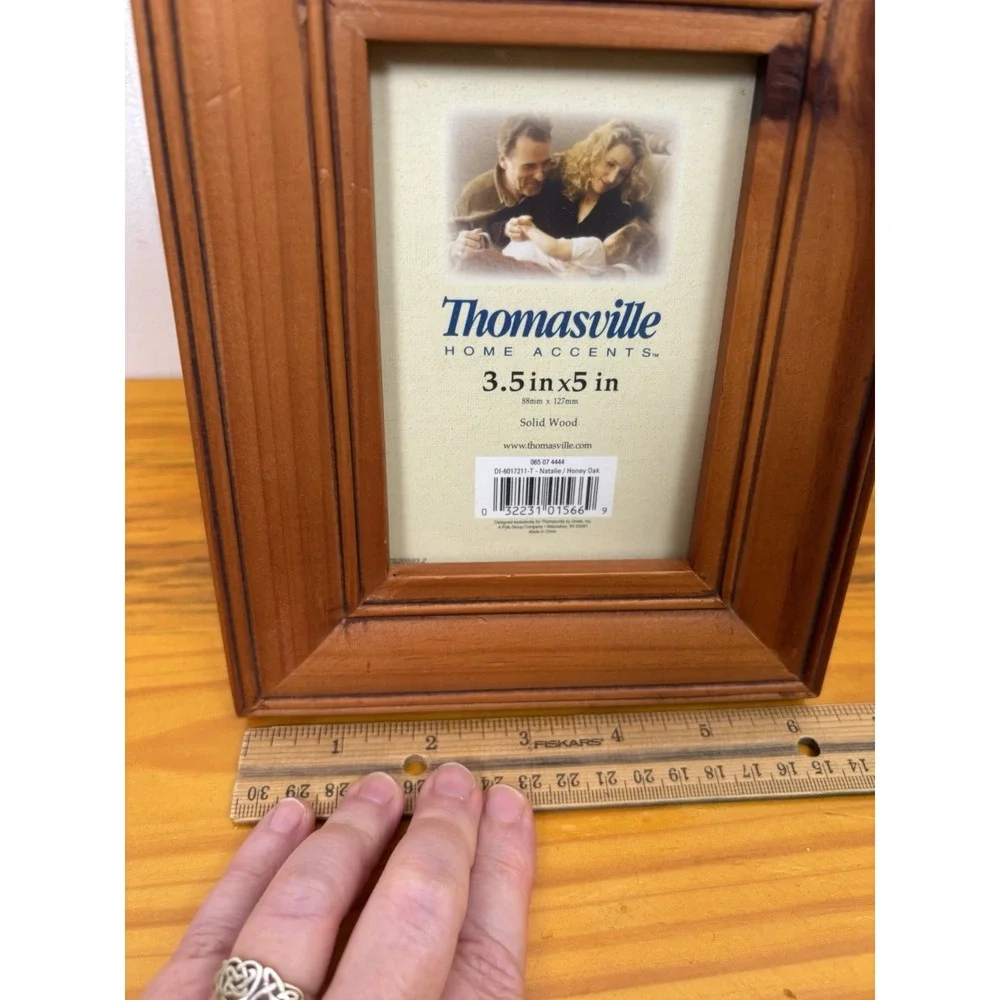 VINTAGE 3.5x5 THOMASVILLE BROWN KNOTTY PINE SOLID WOOD PHOTO‎ PICTURE FRAME